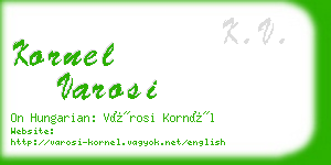 kornel varosi business card